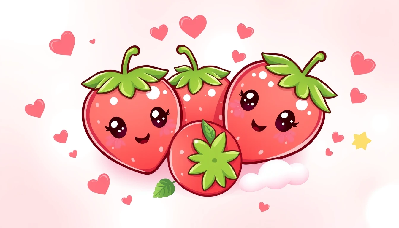 Kawaii Strawberry Wallpaper