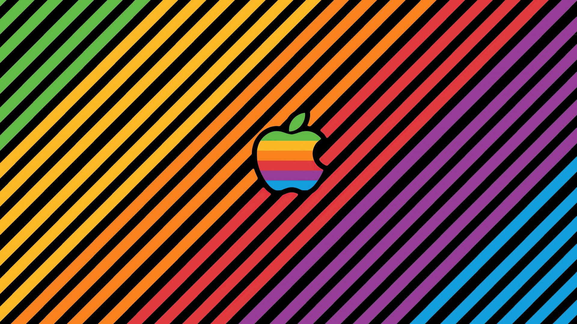 Apple Inc Colorful Logo Stripes Wallpaper HD Image Picture