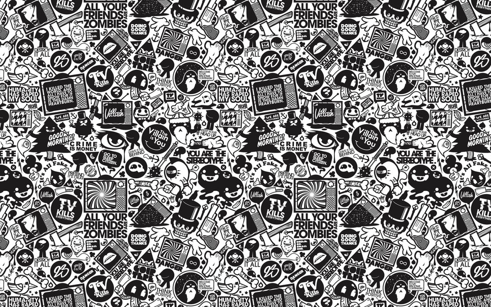 Drawings Black And White Texture Wallpaper