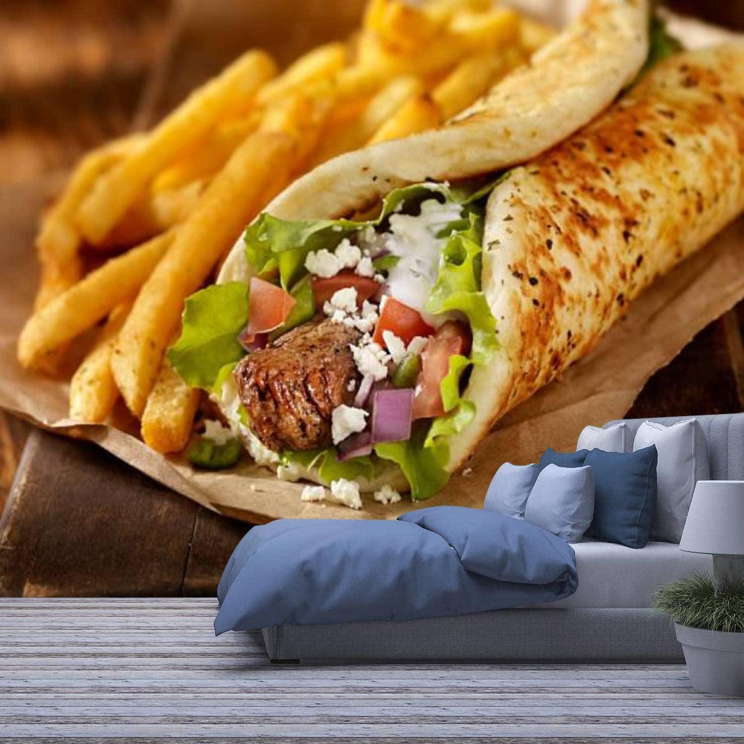 Afwadfwa Modern 3d Removable Wallpaper Self Adhesive Beef Souvlaki