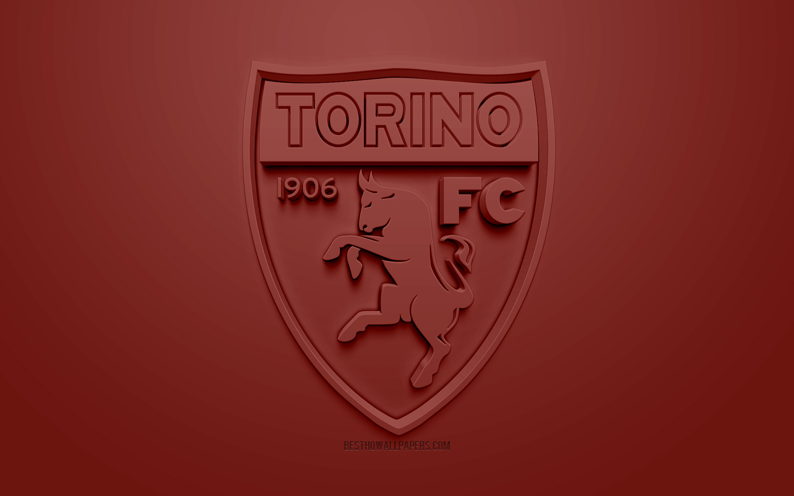 Free download Download wallpapers Torino FC creative 3D logo brown
