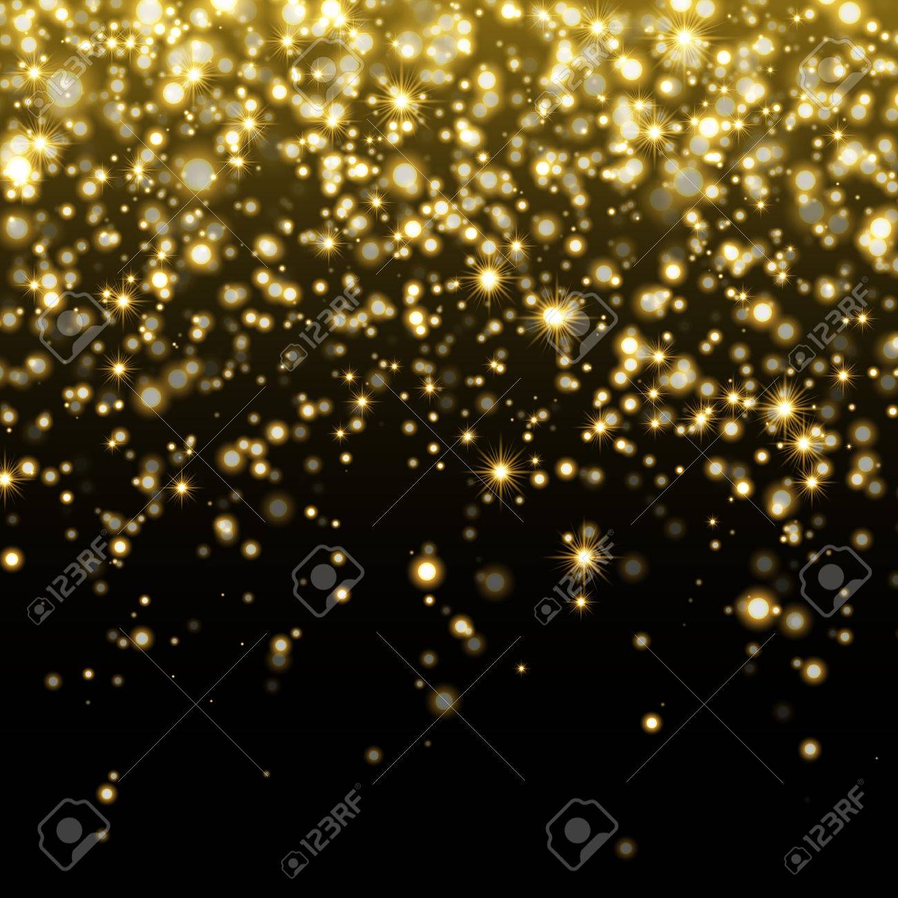 Vector Gold Glitter Particles Background Light Effect For Luxury