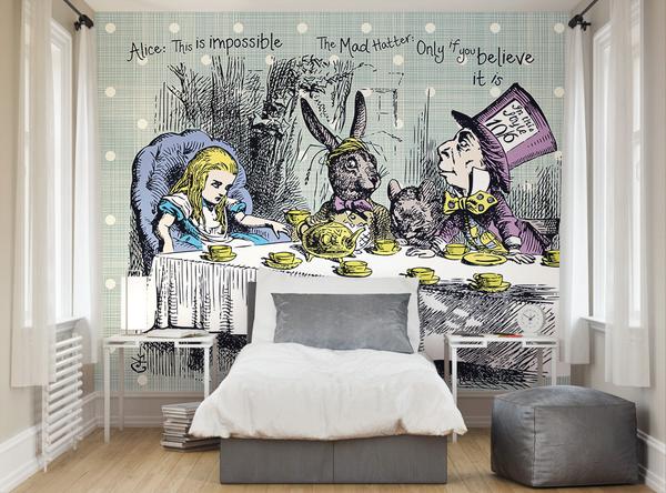 Ohpopsi Alice In Wonderland Tea Party Wall Mural