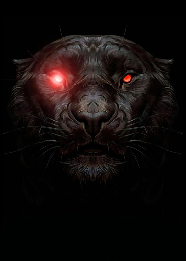 Animals Wallpapers Black Panther With Red Eye Digital Art by