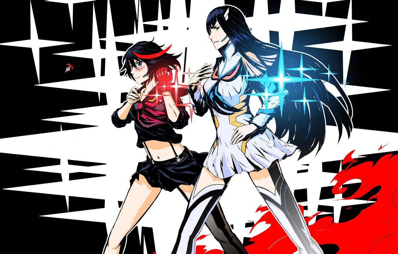 Free Download Wallpaper Anime Art Kill La Kill Ryuko Matoi Satsuki Kiryu I 1332x850 For Your