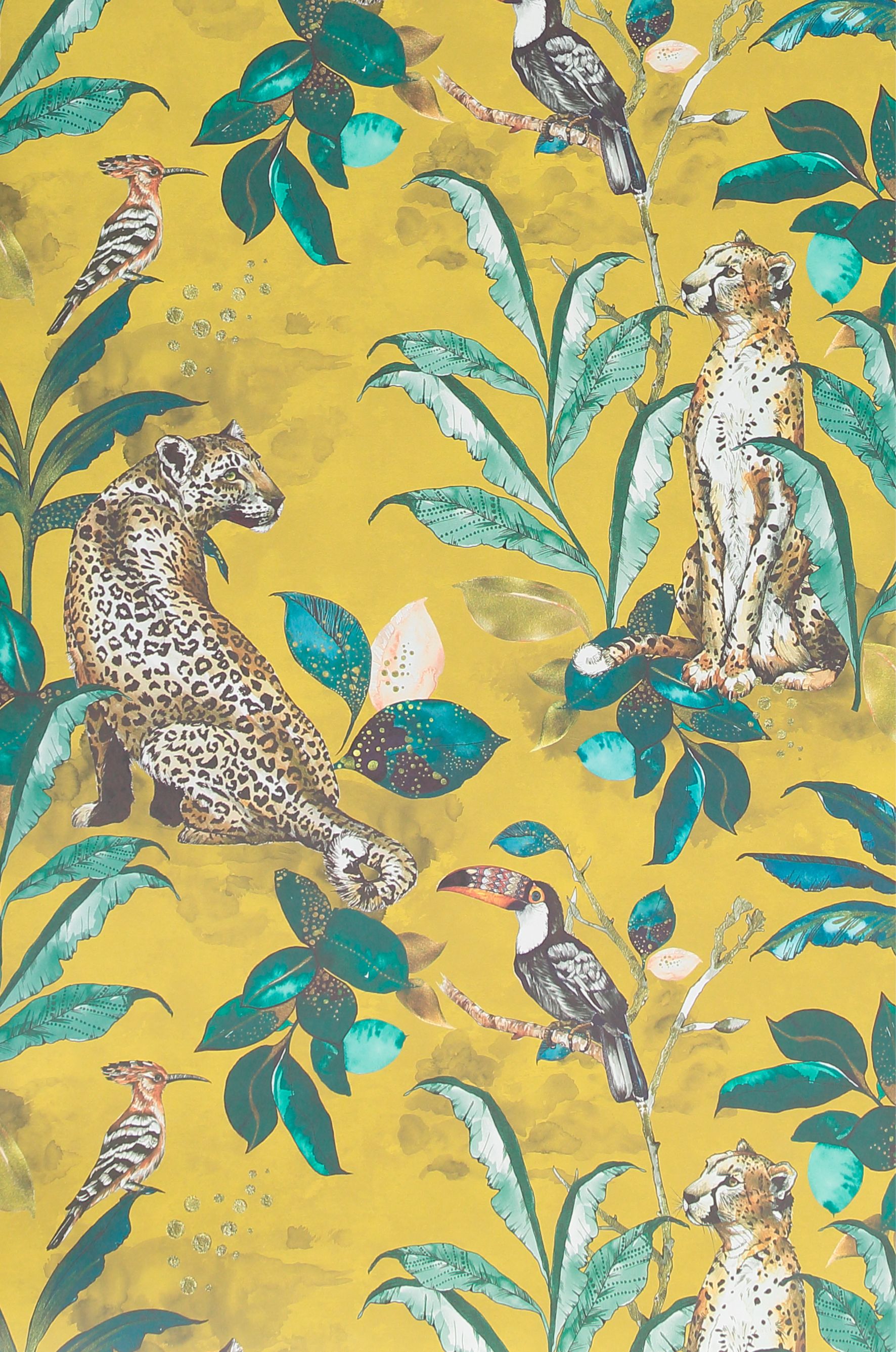Laura Hyden Cheetah Wallpaper Mustard Madness In