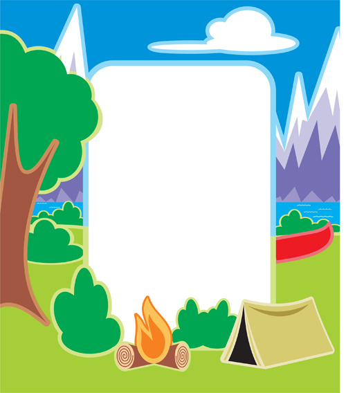 Camping Background Set Of Design Elements