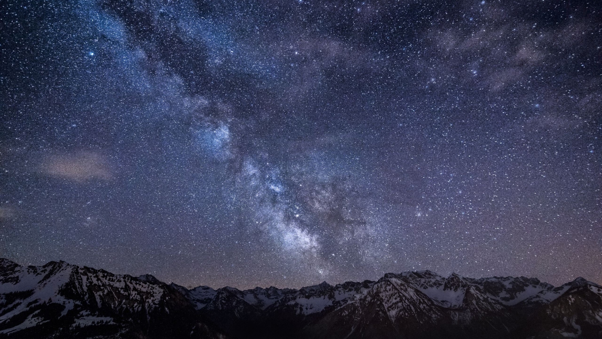  Mountains Night Sky Stars Wallpaper Background Full HD 1080p