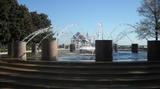 Fountain At Park Entrance With Pavillions In Background Picture Of