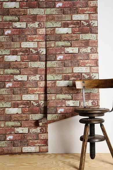 Graham Brown Red Brick Wallpaper Removable Via Urban Outfitters