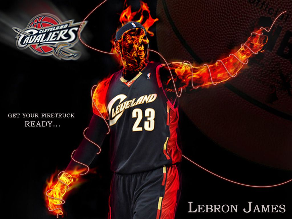 Lebron James Wallpaper On Fire When He Played For The Cleveland