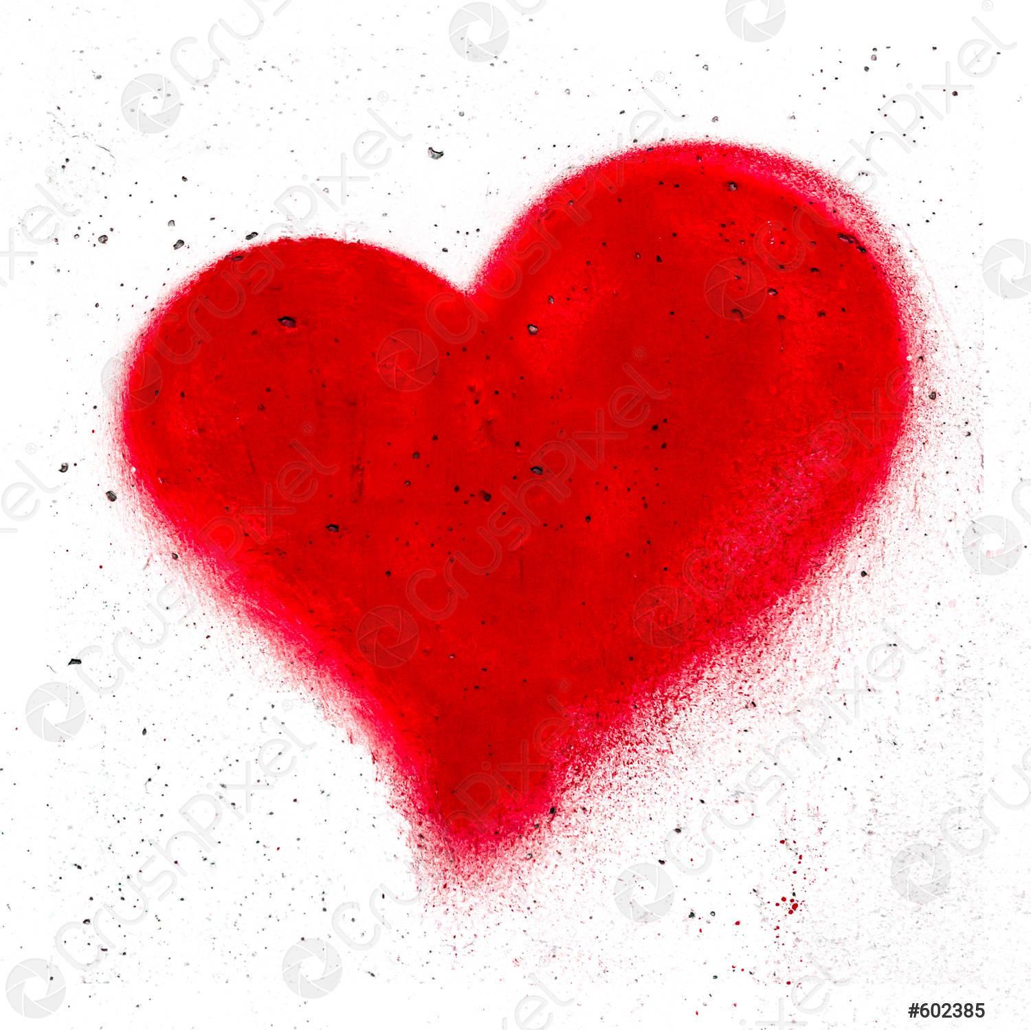 Download Red Heart Painted Grunge PFP Wallpaper