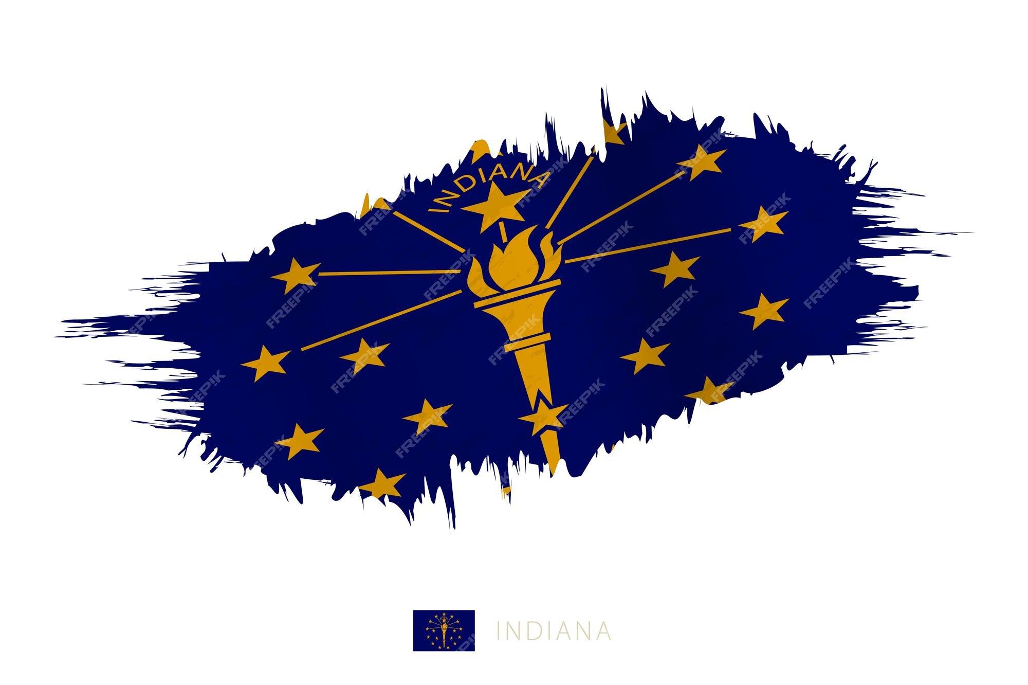 Premium Vector Painted Brushstroke Flag Of Indiana With Waving