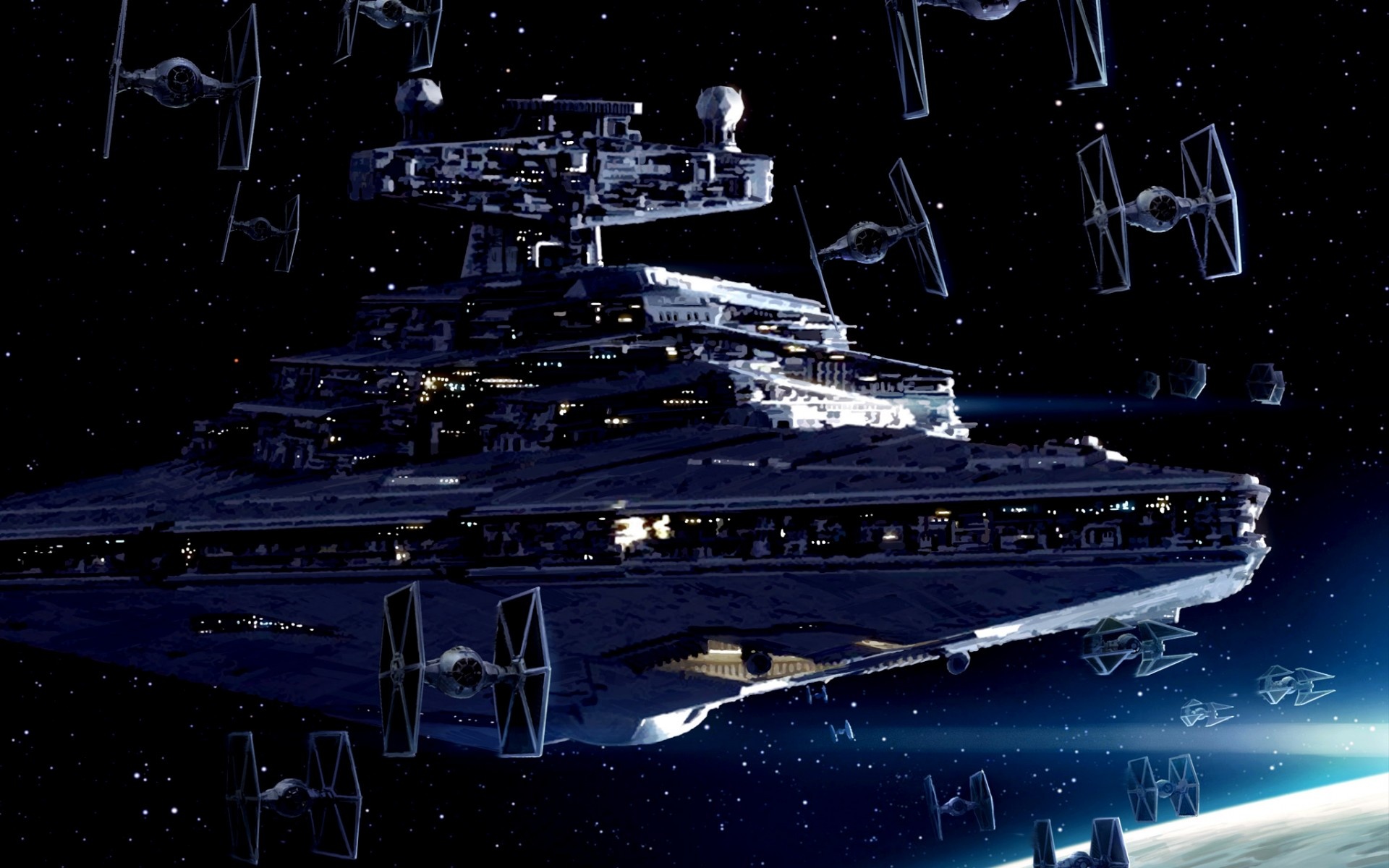 Wallpaper Imperial Starfleet Star Destroyer Tie Fighter Wars