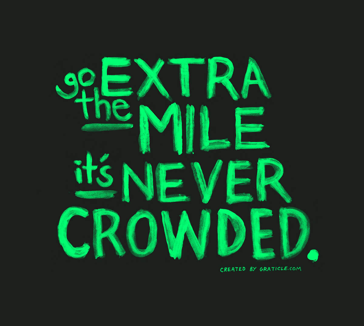 Go The Extra Mile It S Never Crowded Hand Lettering Wallpaper