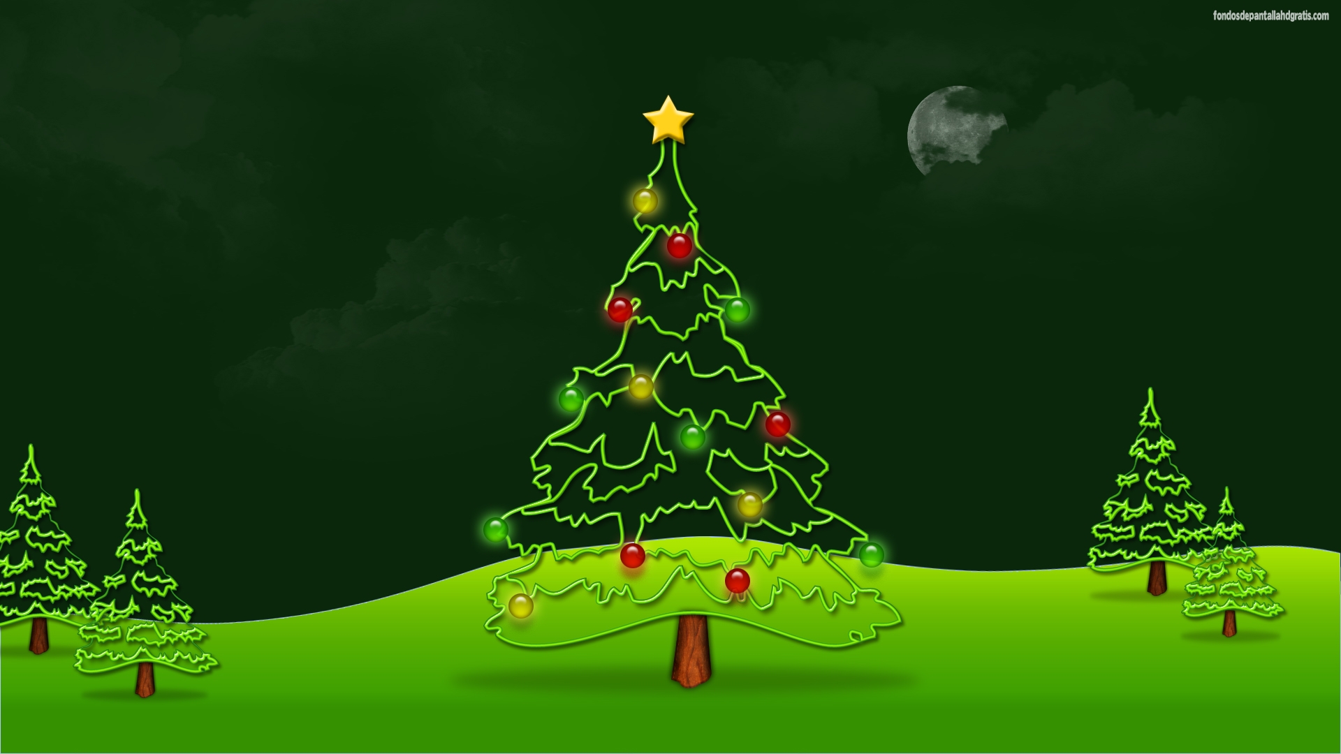 Descargar Imagen Animated Christmas Tree Wallpaper HD Widescreen