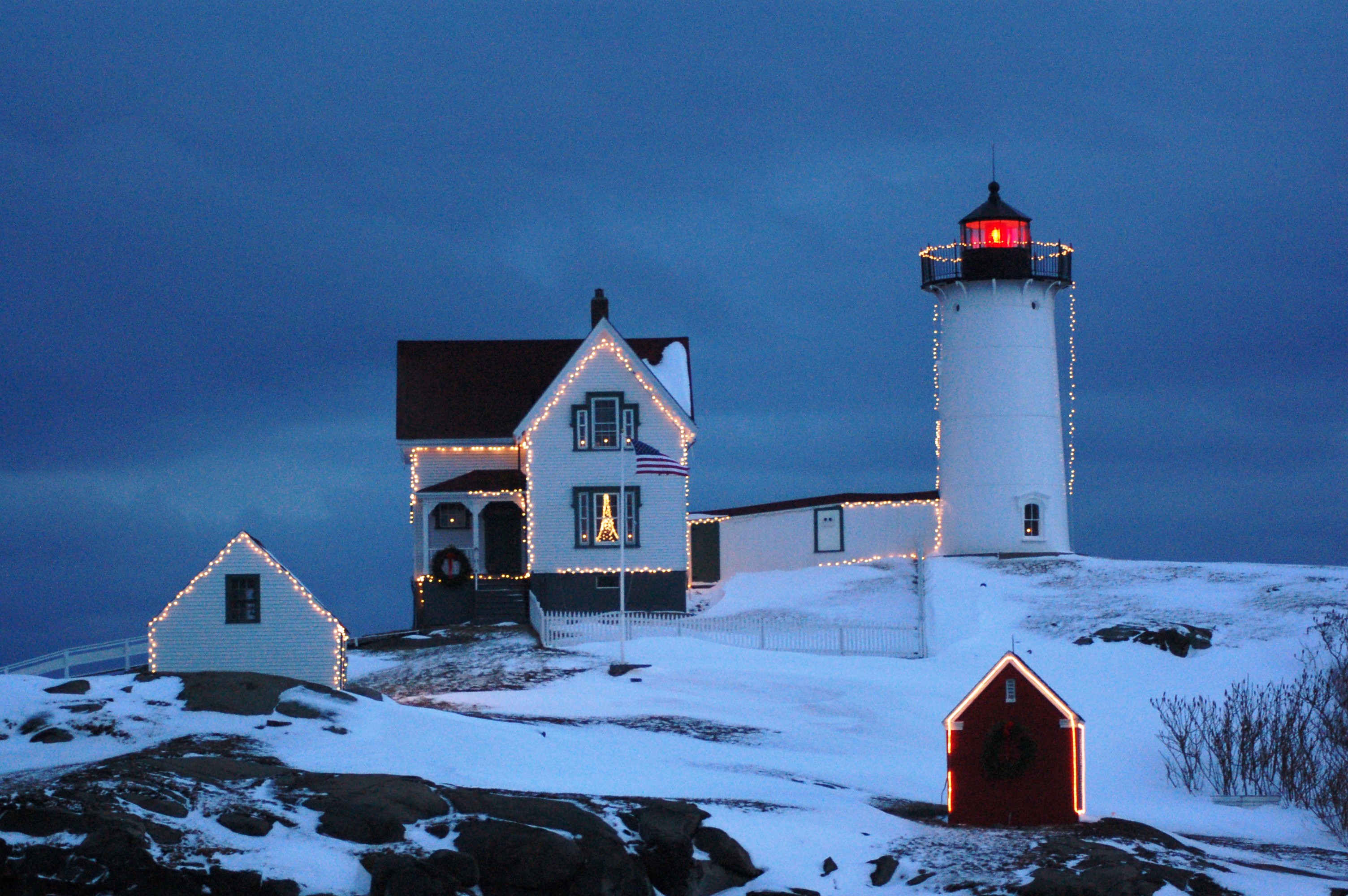 Lighthouse Holiday Lighting Nubble Light Atlantic Birches Inn