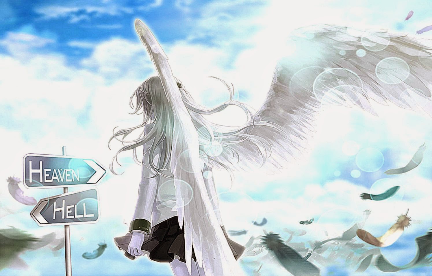 Anime Angel Wings Wallpaper HD Desktop Background