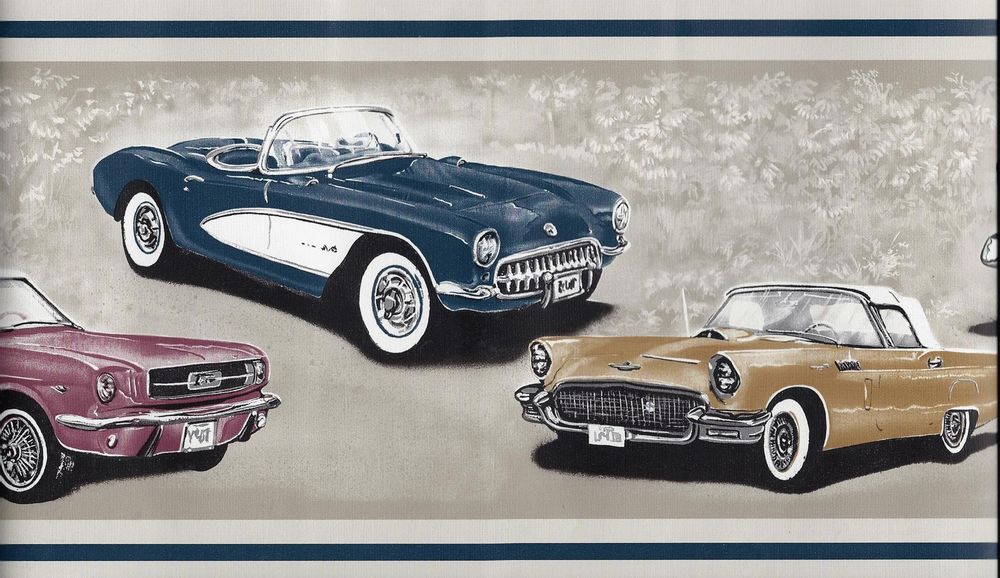 Vintage Classic Hot Rod Cars Wallpaper Border eBay