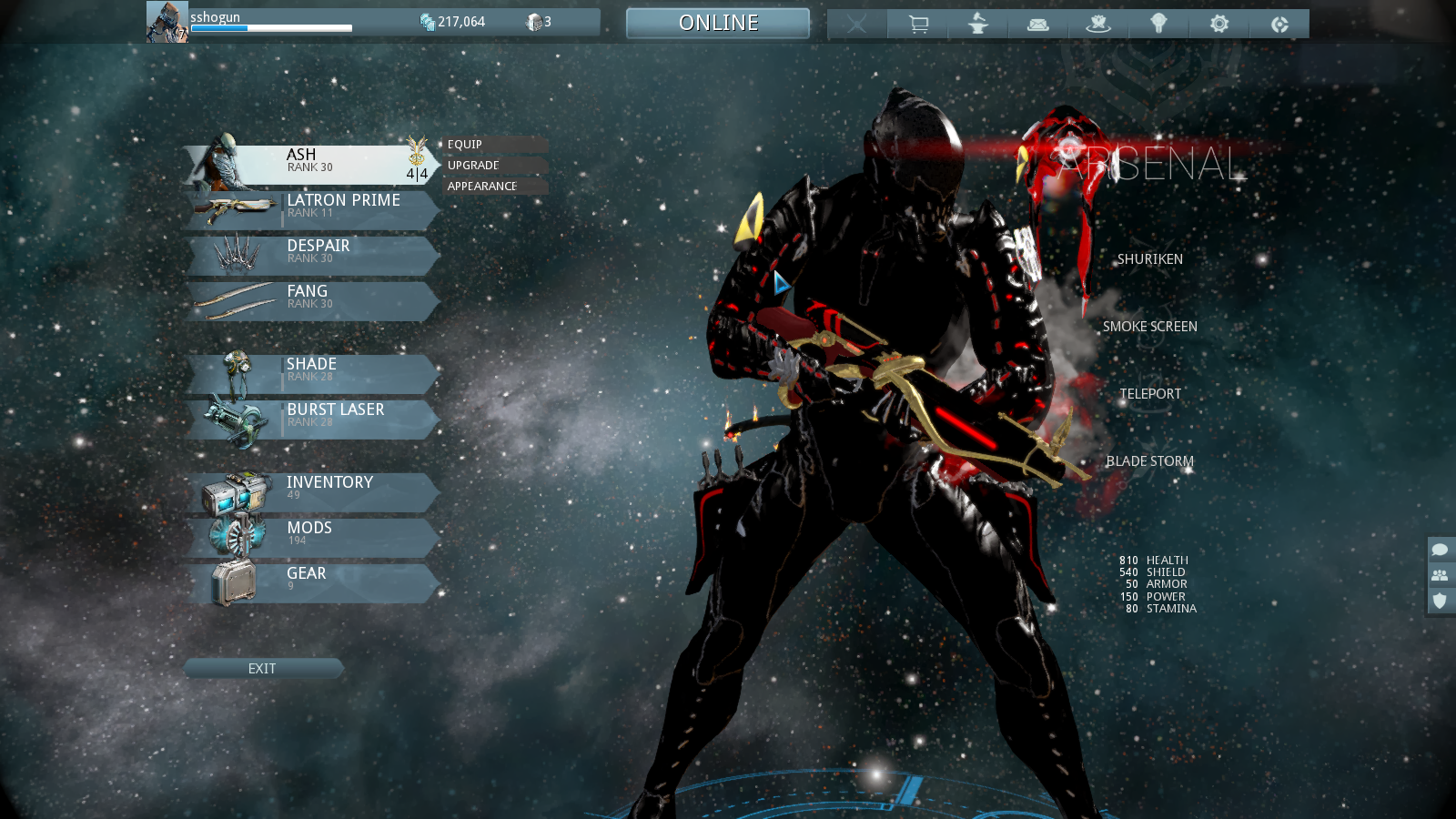 Warframe Ash This Is My S All