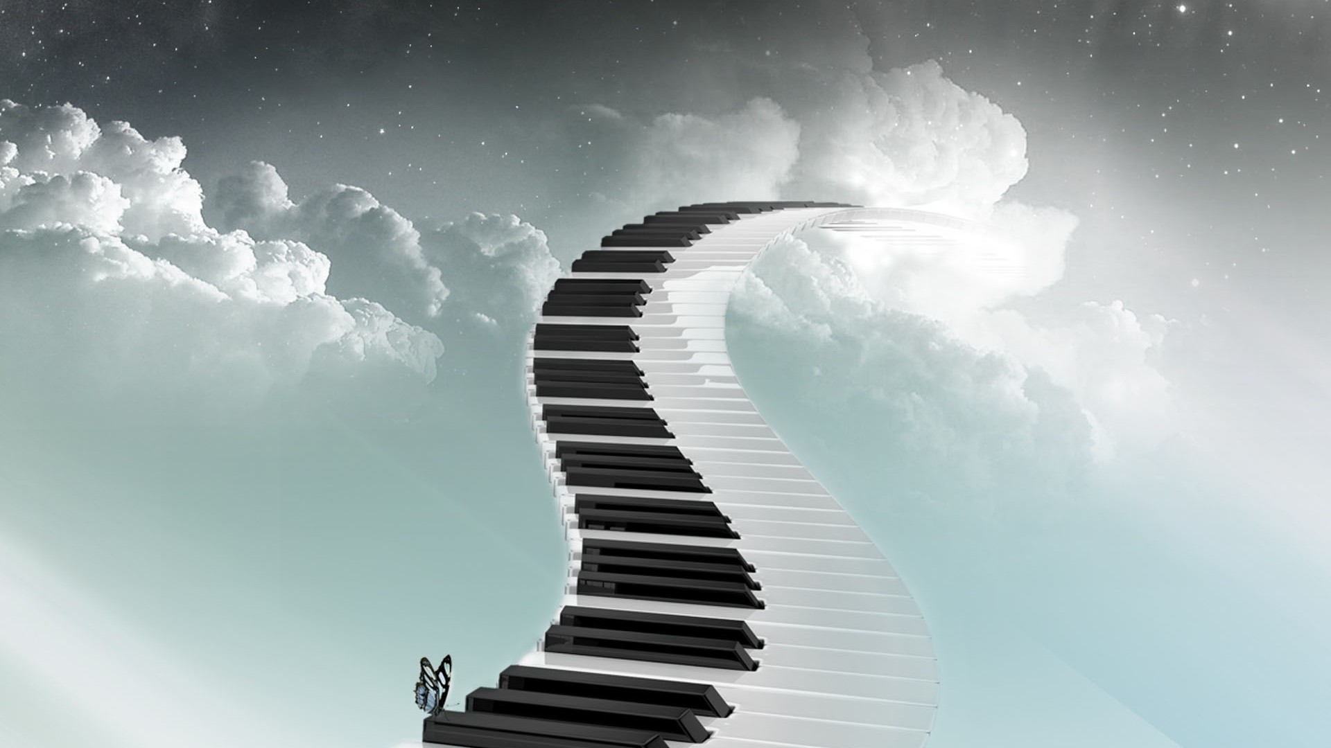 Staircase Piano Music Wallpaper Widescreen 10967