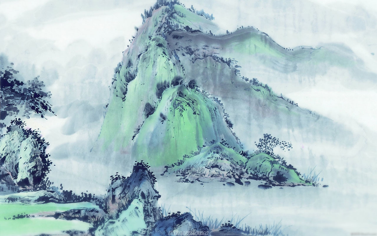 Chinese Style Landscapes Ink Wallpaper Paintings
