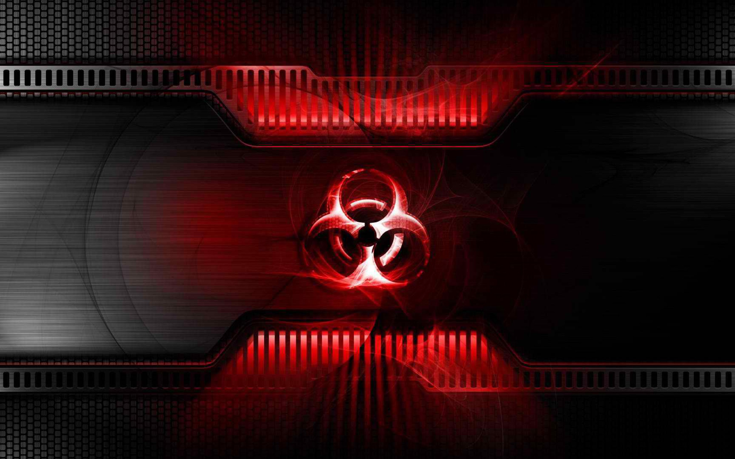 Red Biohazard Wallpaper HD Background Desktop