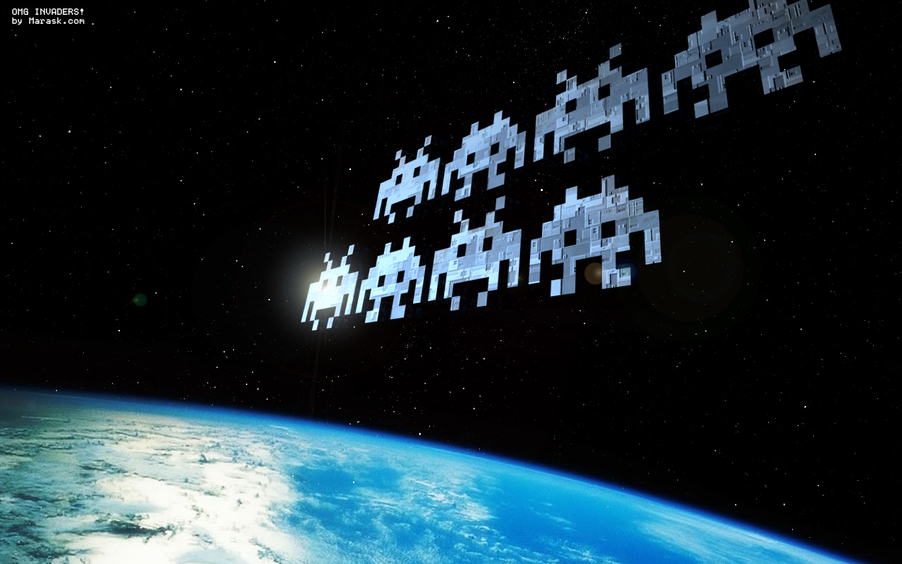 Omg Space Invaders Wallpaper