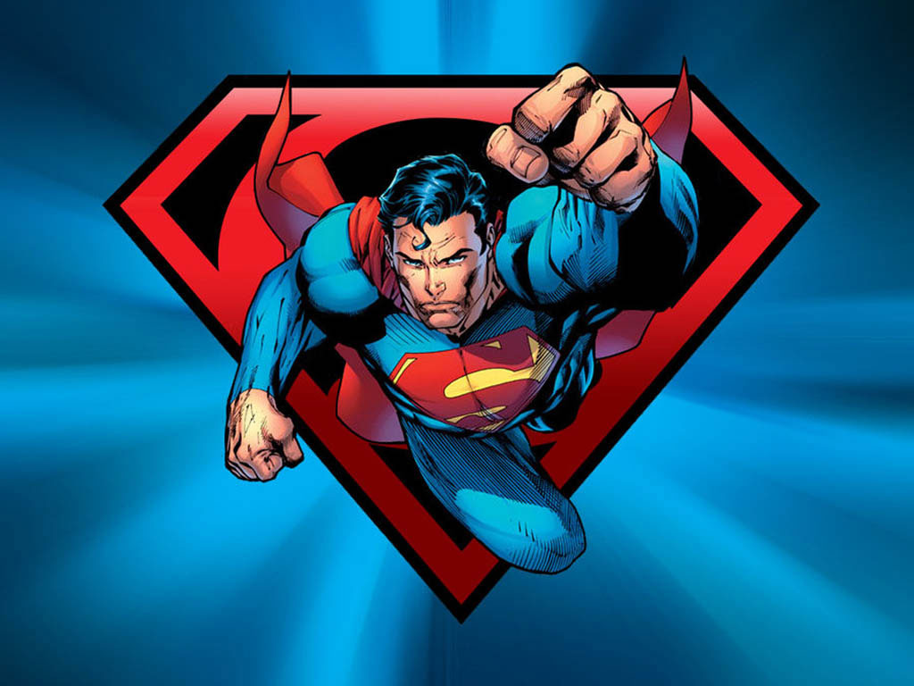 Free download Superman Cartoon Flying Superman 1024x768 wallpaper