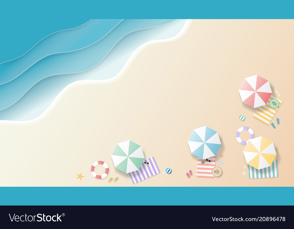 Summer Background Paper Art Style Royalty Vector Image