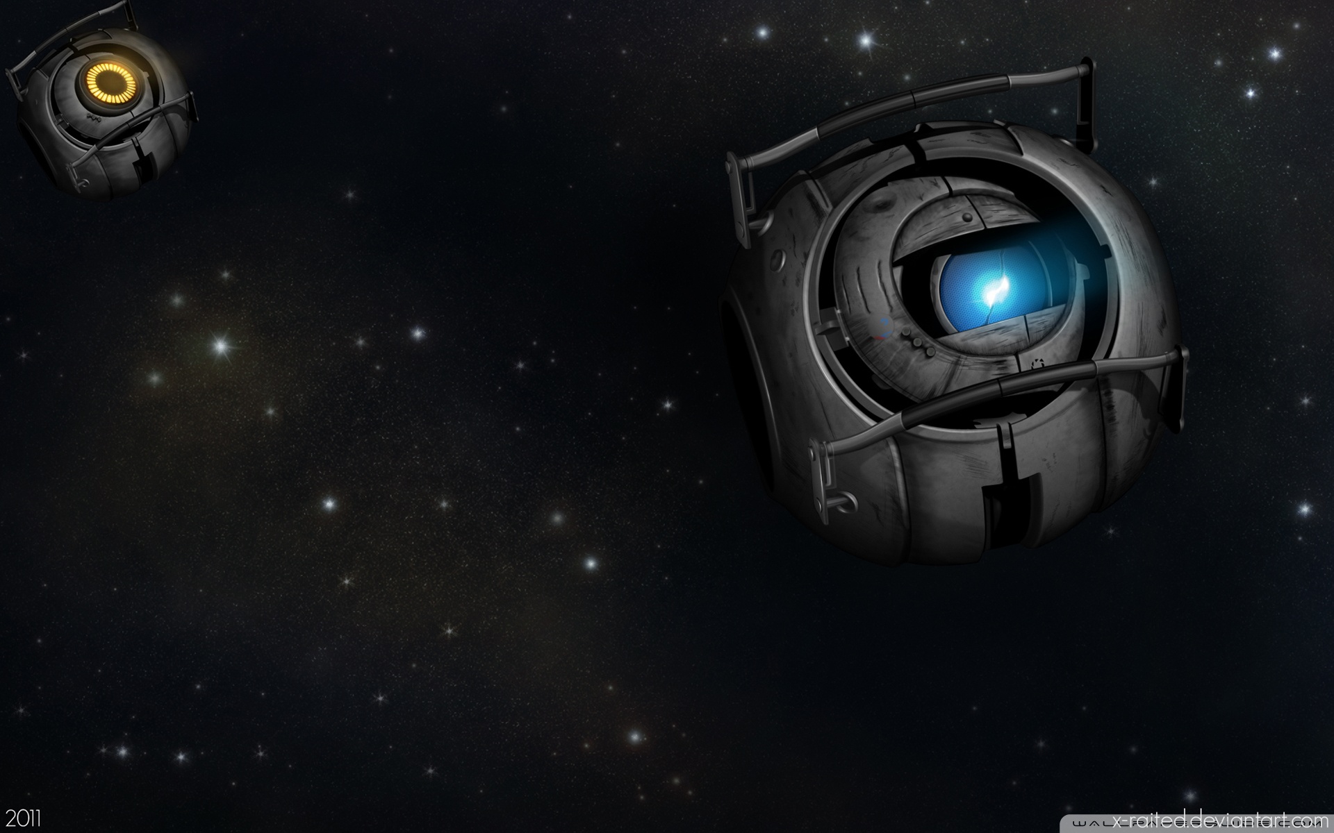 Portal Wheatley In Space Ultra HD Desktop Background Wallpaper