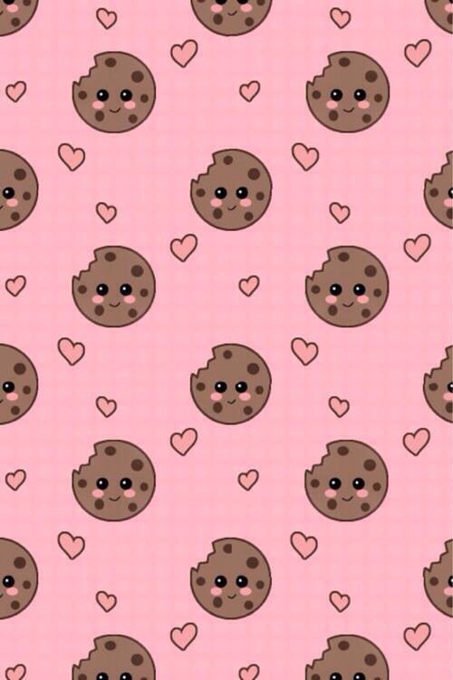 Background Brown Cookie Cookies Cute Hearts Ios Love Pink