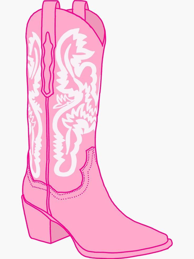 pink cowgirl boot Sticker for Sale by Addi Alexander Pink