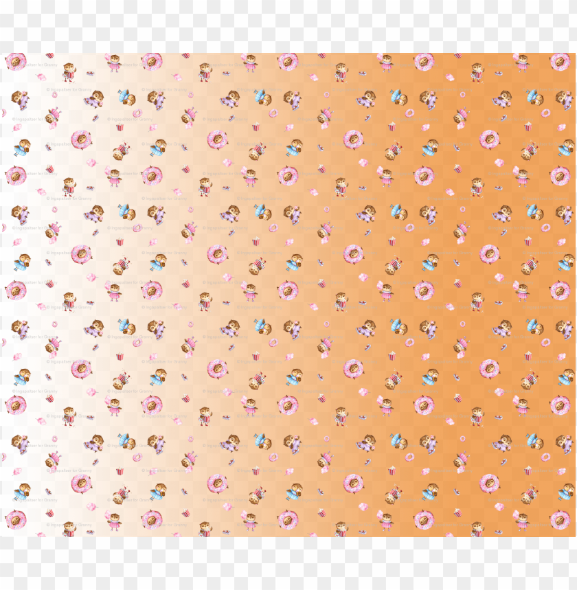 Apricot Orange Gradient Cute Owl With Sweets Fill A Lilac Png