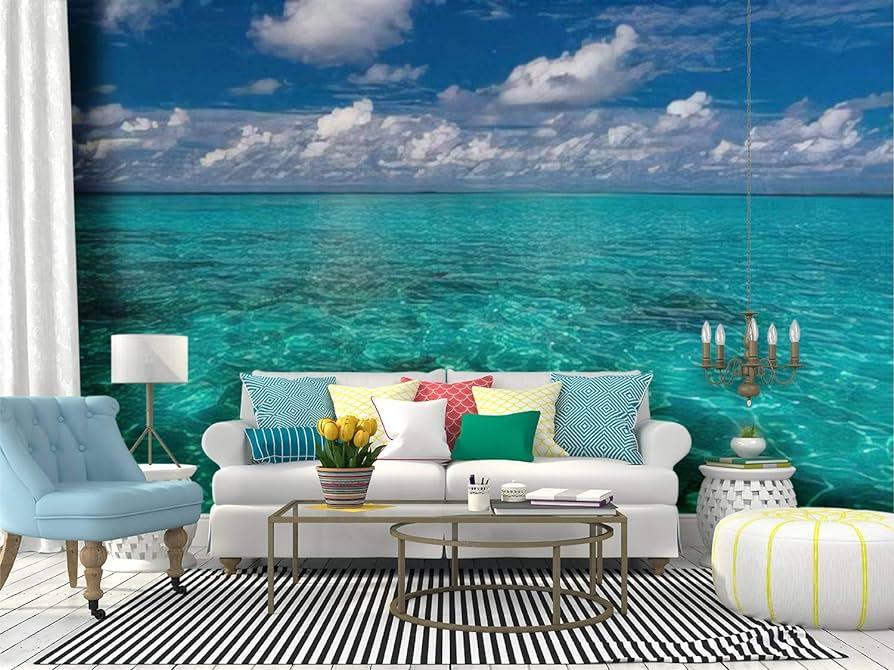 Amazon Wall Mural Sea Surface Summer Wave Background Exotic