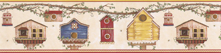Birdhouses Bee Beehive Wallpaper Border Lbo201b