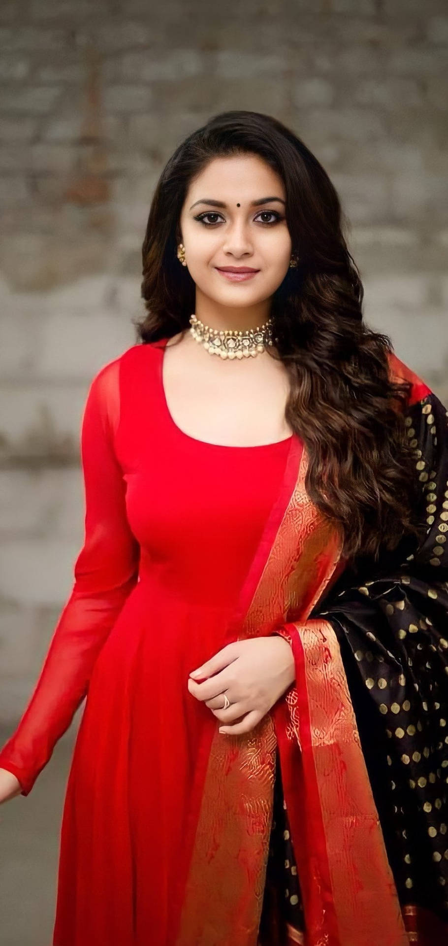 Keerthi Suresh Red Long Sleeved Dress Vfhhwd2hoz78j8g5 Wallpaper