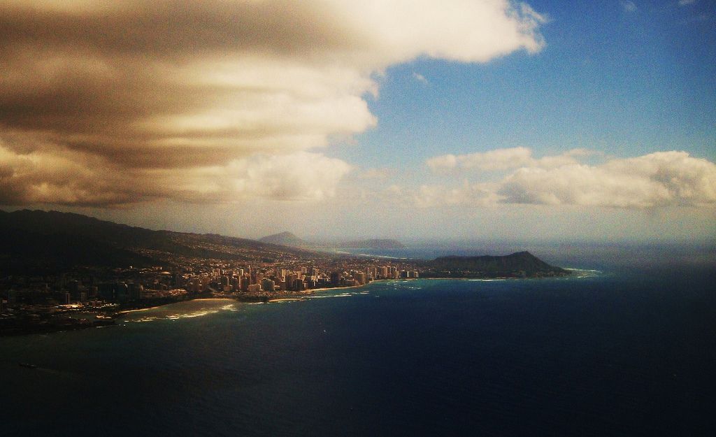 Honolulu  Aerial View of WaikikiDiamondHead   Beach Wallpaper by