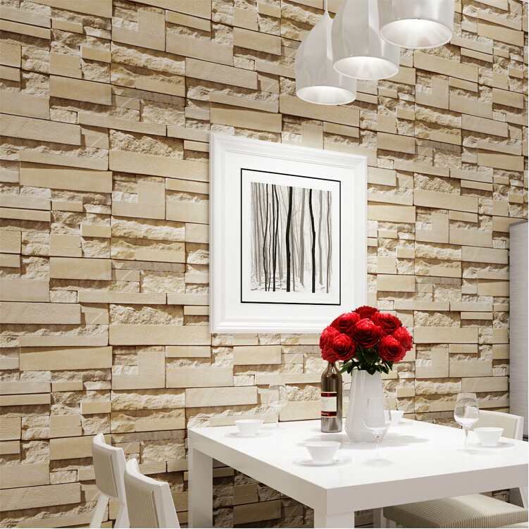 Aliexpress Buy Luxury Stone Brick Wall 10m Vinyl Wallpaper Roll