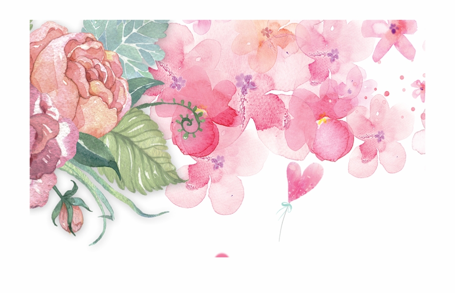 Pretty Pursuit Pink Flower Watercolor Background Png Image