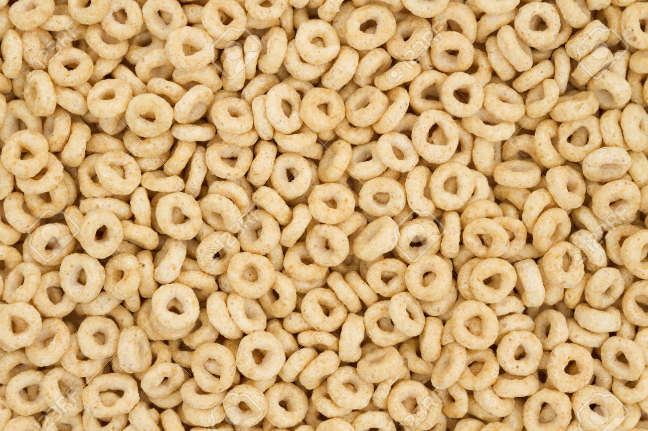 Beige Round Cereal For A Healthy Background Stock Photo