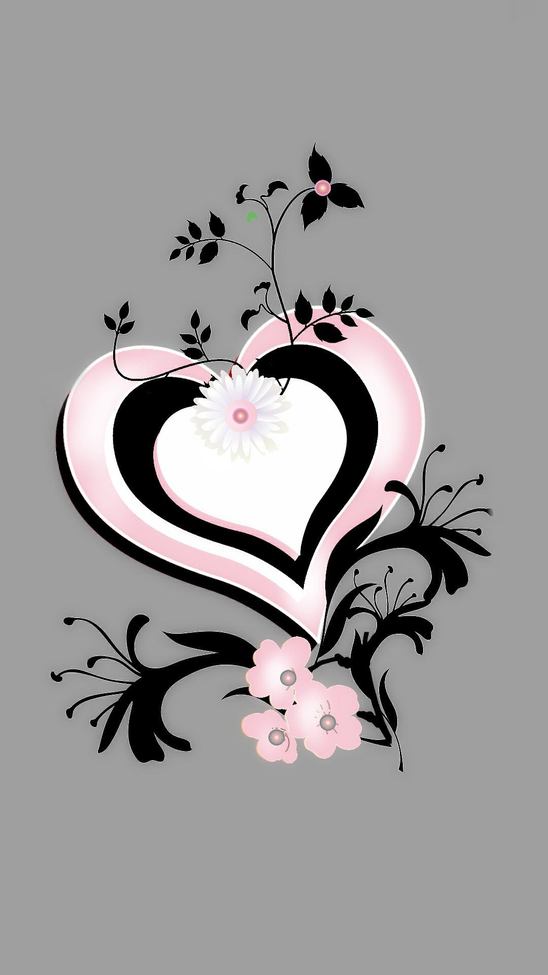 Pink Blk W White Heart S Of Love In