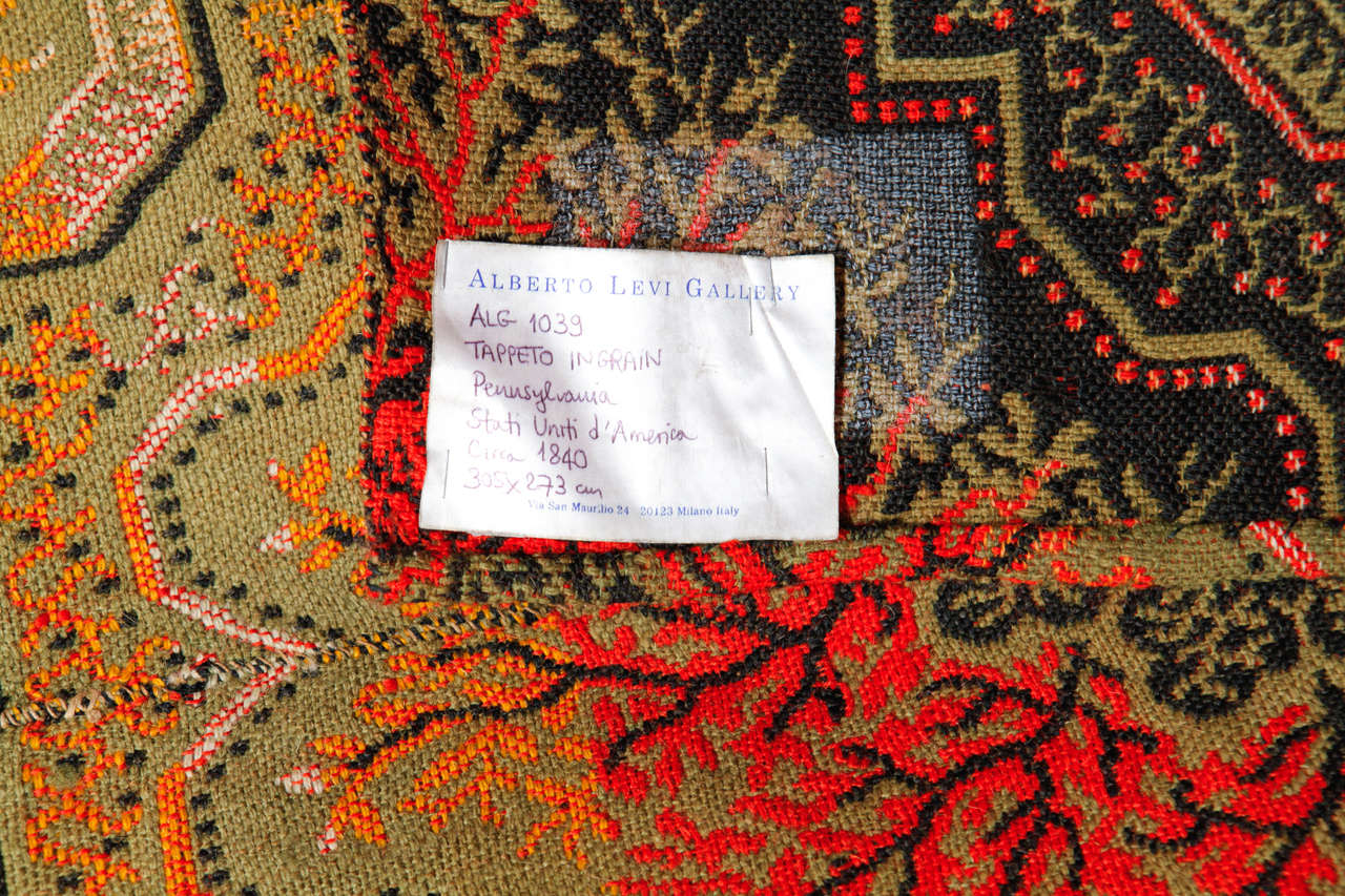 Early American Ingrain Carpet At 1stdibs