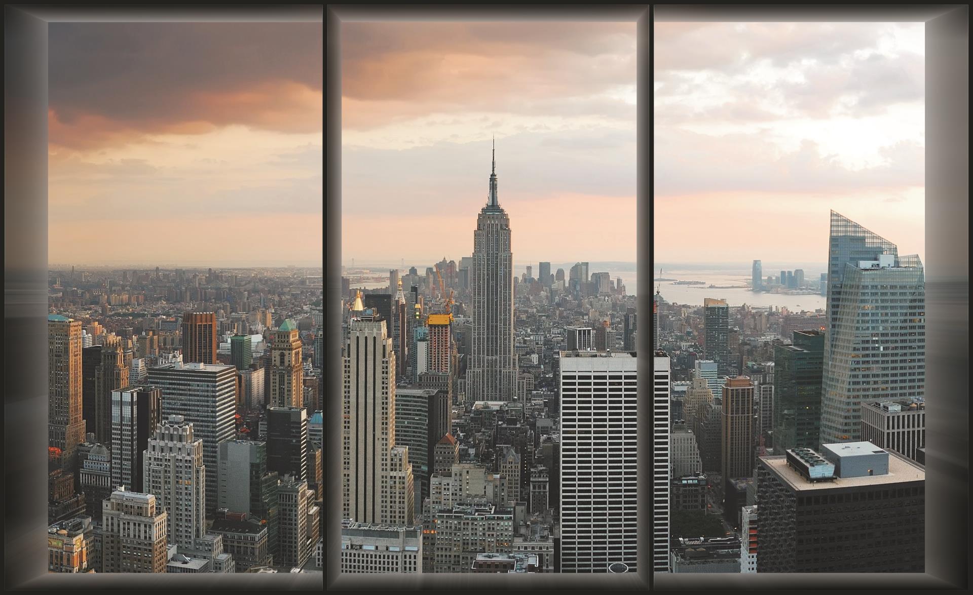 New York City Skyline Window Photo Wallpaper Wall Mural Cn 493ve