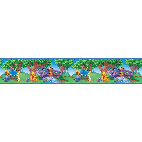 Blue Mountain Wallcoverings DS026295 Pooh Scenic Self Stick Wall