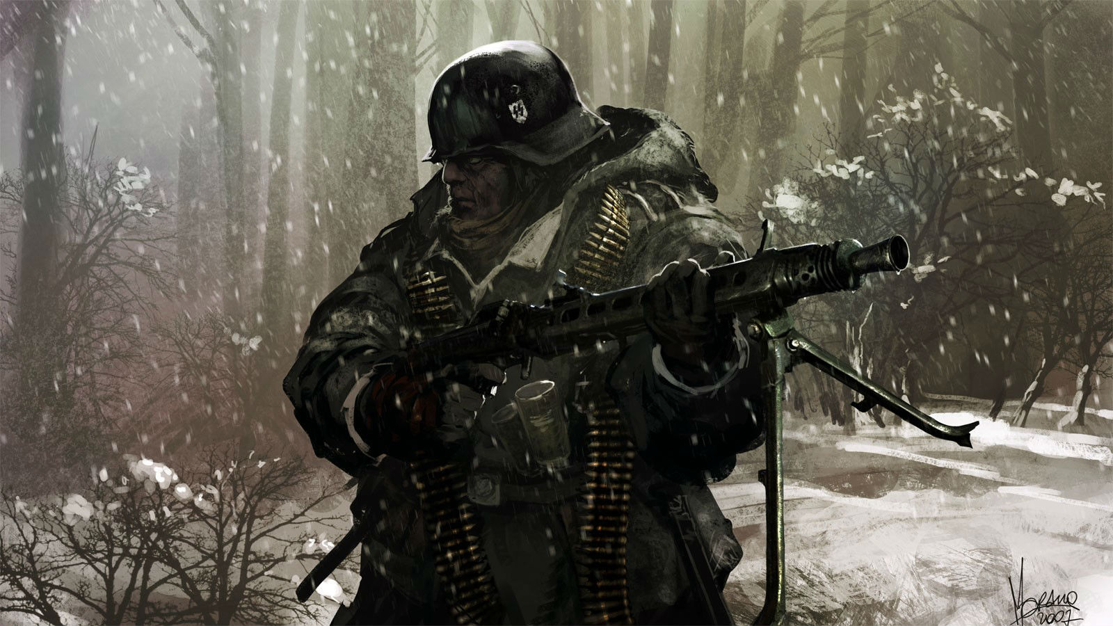 Nazi Soldier Battle Weapons Weapon Military Winter Snow Wallpaper