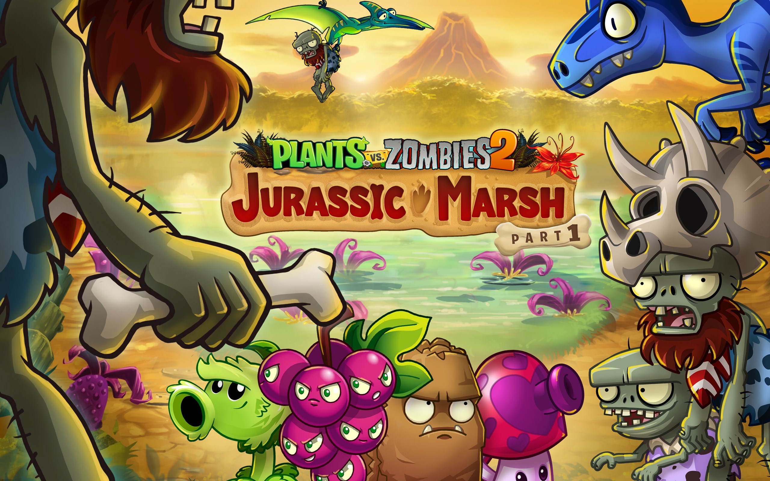 Plants Vs Zombies Game Wallpaper Pvz Jurassic Marsh HD