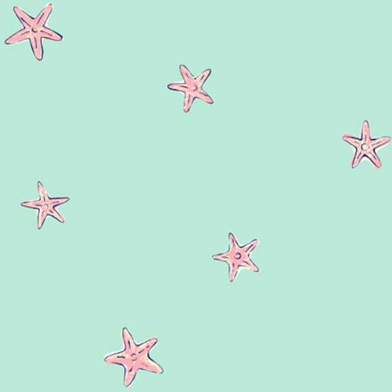 Candice OlsonTeal Pink Starfish Spot Wallpaper   The Frog and the