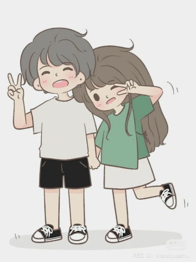 Cute Couple Cartoon Wallpaper HD
