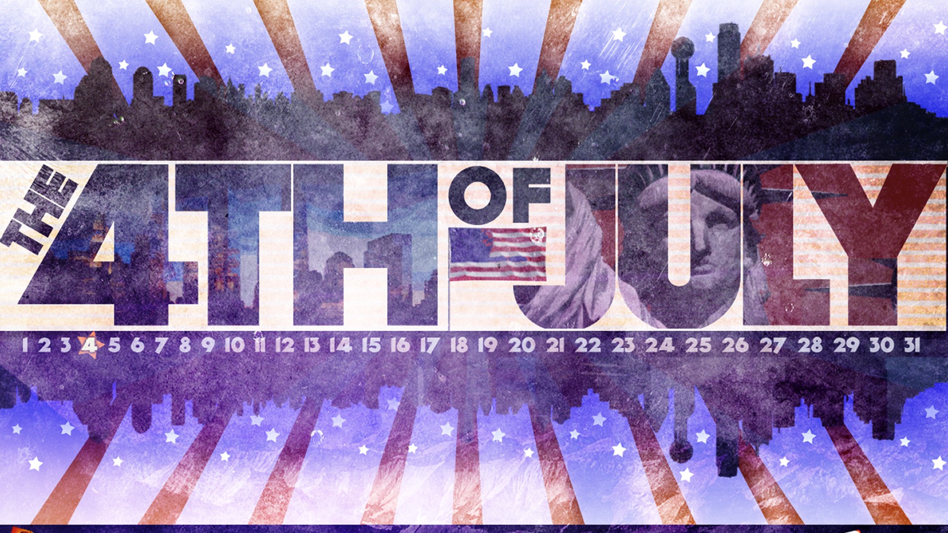Description The 4th Of July Calendar Desktop Wallpaper